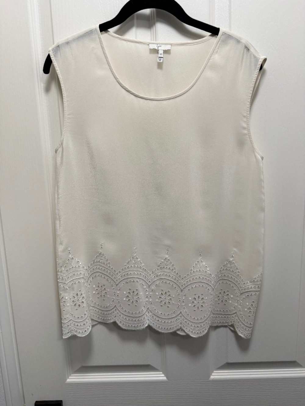 Joie Ivory Crepe De Chine Sleeveless Blouse Size XS